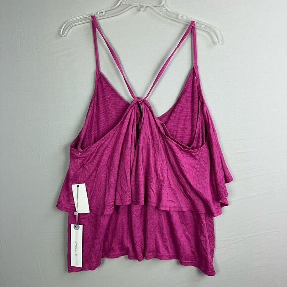 O’Neill Jupiter Open Back Cold Shoulder Top Women’s Large Fuchsia - Picture 6 of 7